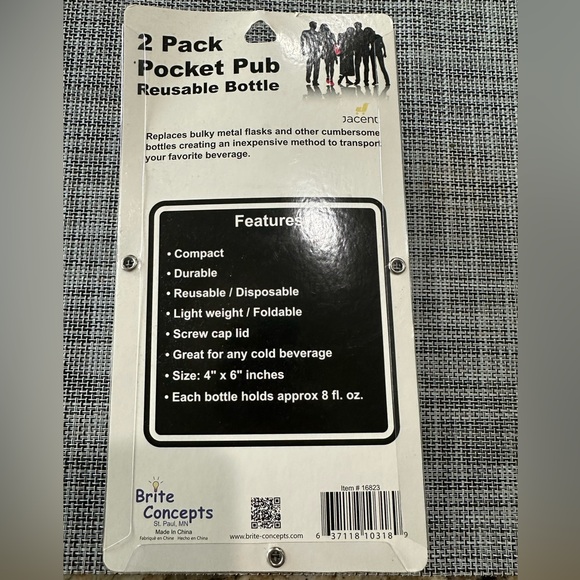 NIP Pocket Pub - Reusable Bottle Flask, Set of 2 - Picture 2 of 2
